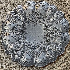 Forevermore Pewter Plate – Wedding / Anniversary – “Two Hearts Come Together”